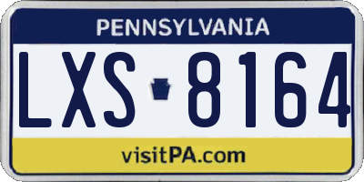PA license plate LXS8164