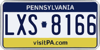 PA license plate LXS8166