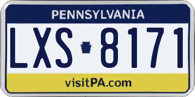 PA license plate LXS8171