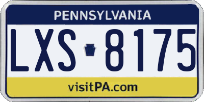 PA license plate LXS8175