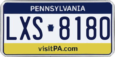 PA license plate LXS8180