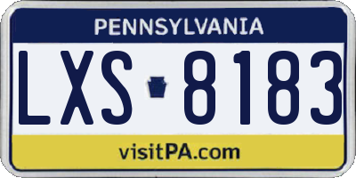 PA license plate LXS8183