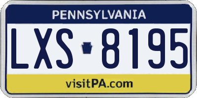 PA license plate LXS8195