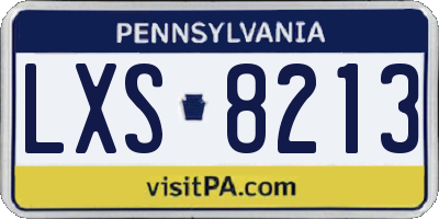 PA license plate LXS8213