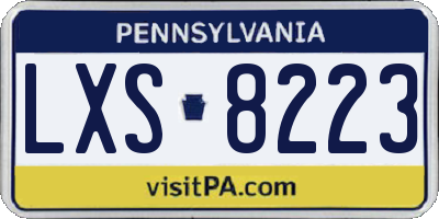 PA license plate LXS8223