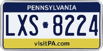 PA license plate LXS8224