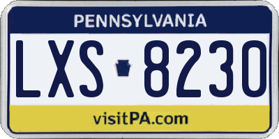PA license plate LXS8230