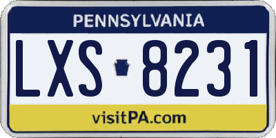 PA license plate LXS8231