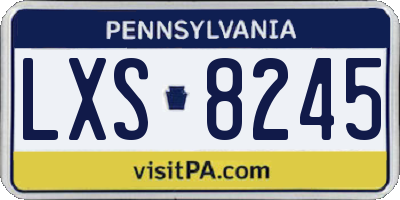 PA license plate LXS8245