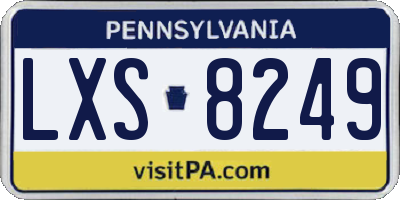 PA license plate LXS8249