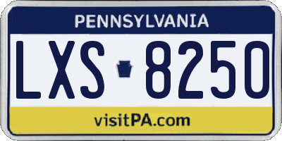 PA license plate LXS8250