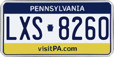 PA license plate LXS8260