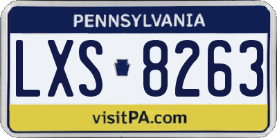 PA license plate LXS8263
