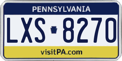 PA license plate LXS8270