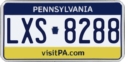 PA license plate LXS8288