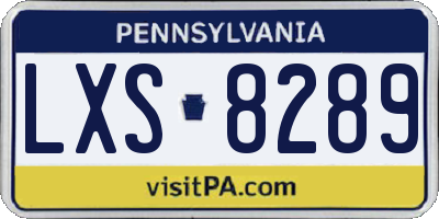 PA license plate LXS8289