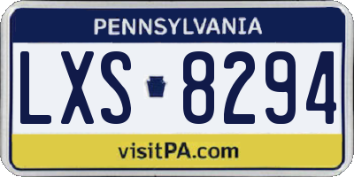 PA license plate LXS8294