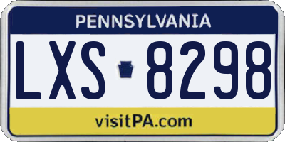 PA license plate LXS8298