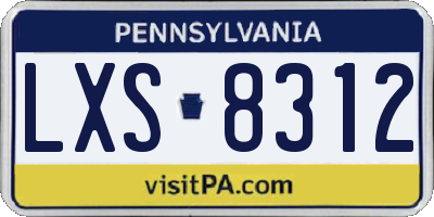 PA license plate LXS8312