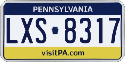 PA license plate LXS8317