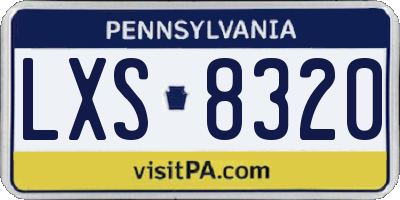 PA license plate LXS8320