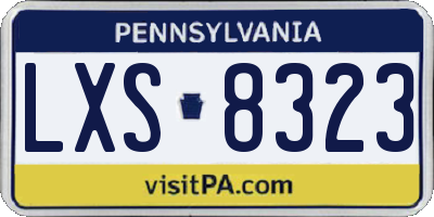 PA license plate LXS8323