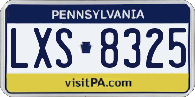 PA license plate LXS8325