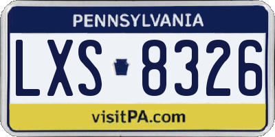 PA license plate LXS8326