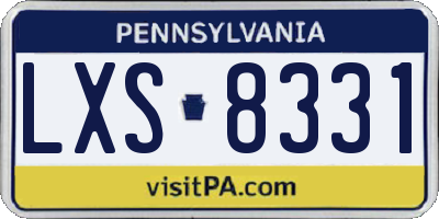 PA license plate LXS8331