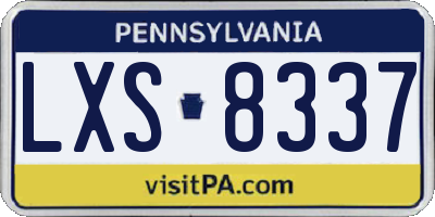 PA license plate LXS8337