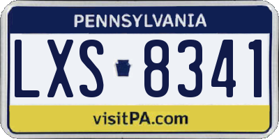 PA license plate LXS8341