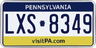 PA license plate LXS8349