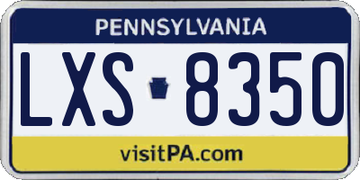 PA license plate LXS8350