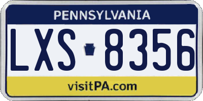 PA license plate LXS8356