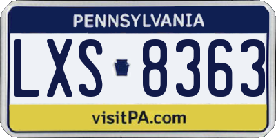 PA license plate LXS8363