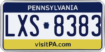 PA license plate LXS8383