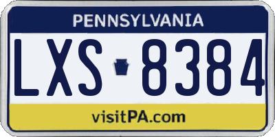 PA license plate LXS8384
