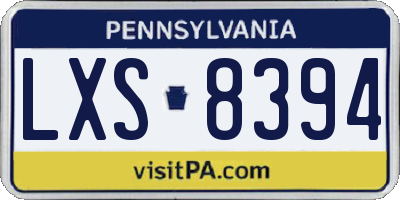 PA license plate LXS8394