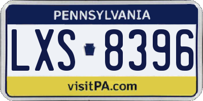 PA license plate LXS8396