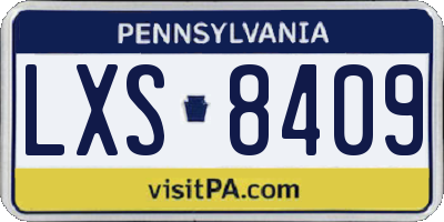PA license plate LXS8409