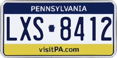 PA license plate LXS8412