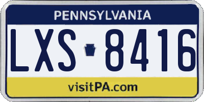 PA license plate LXS8416