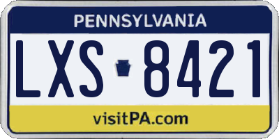 PA license plate LXS8421