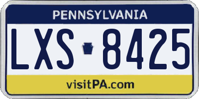 PA license plate LXS8425