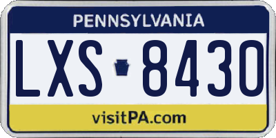 PA license plate LXS8430