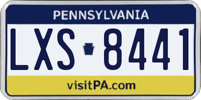 PA license plate LXS8441