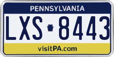 PA license plate LXS8443