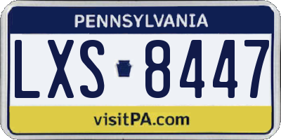 PA license plate LXS8447