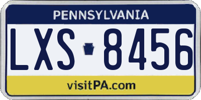 PA license plate LXS8456