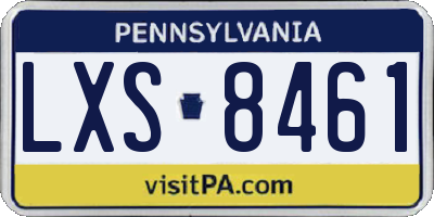 PA license plate LXS8461
